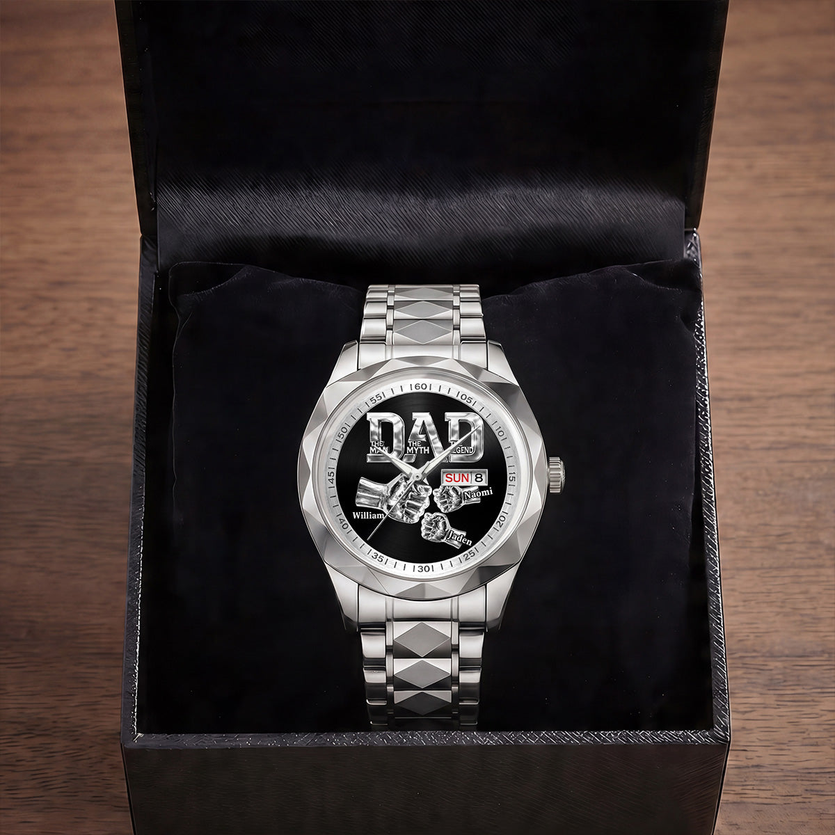 Dad The Man The Myth The Legend - Personalized Men's Wrist Watch