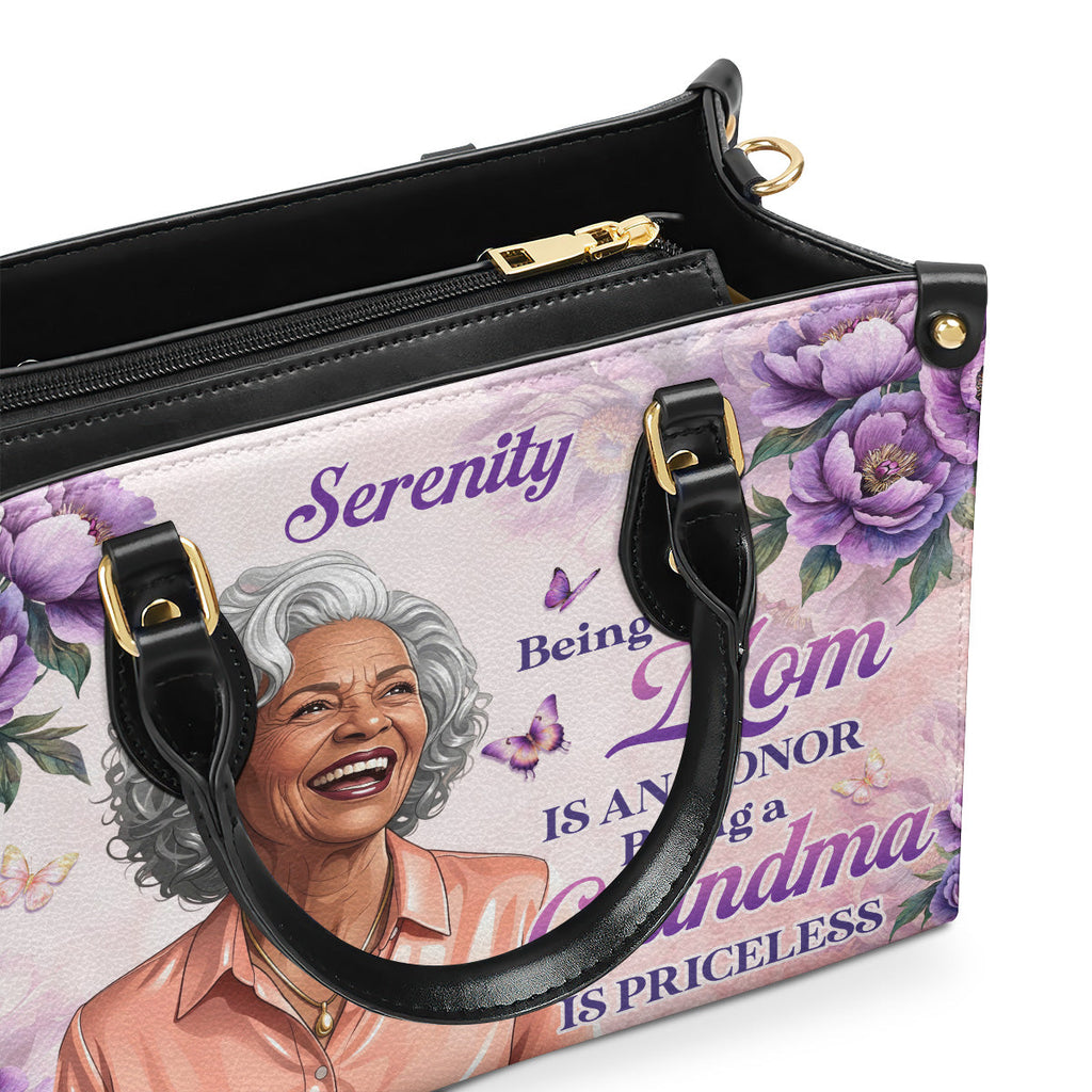 Being A Grandma Is Priceless - Personalized Leather Handbag