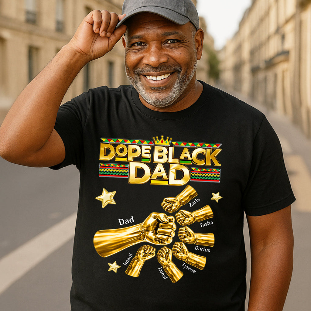 Dope Black Dad - Personalized 2D Unisex T-shirt