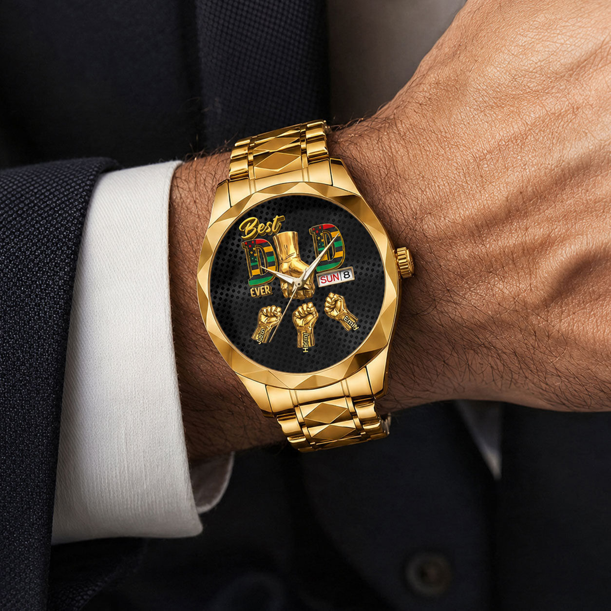 Best Dad Ever - Personalized Men's Wrist Watch