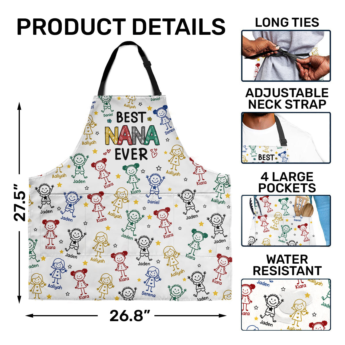 Best Grandma Ever - Personalized Apron With Pocket