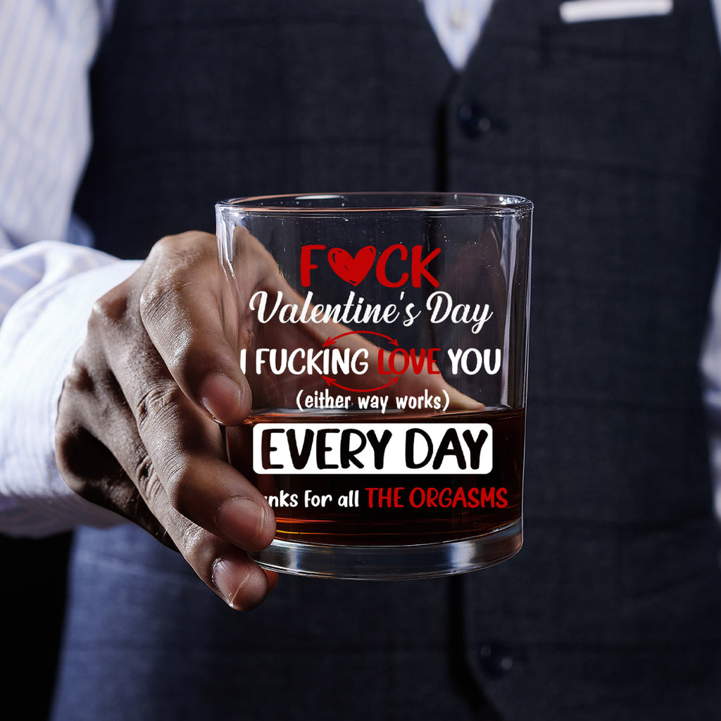 I Love You Either Way - Personalized Round Whiskey Glass