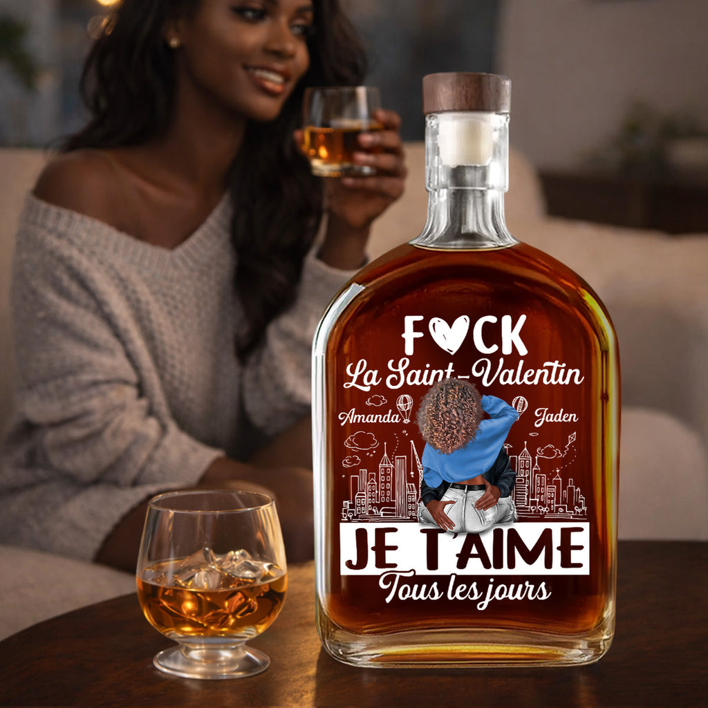 Je T’aime Tous Les Jours - Personalized Whiskey Bottle