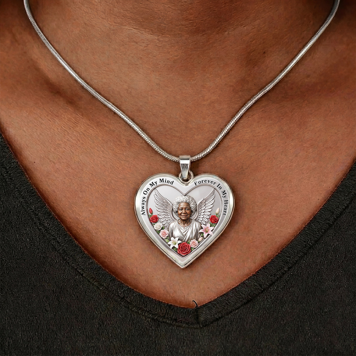 I Will Carry You With Me Until I See You Again - Personalized Heart Necklace