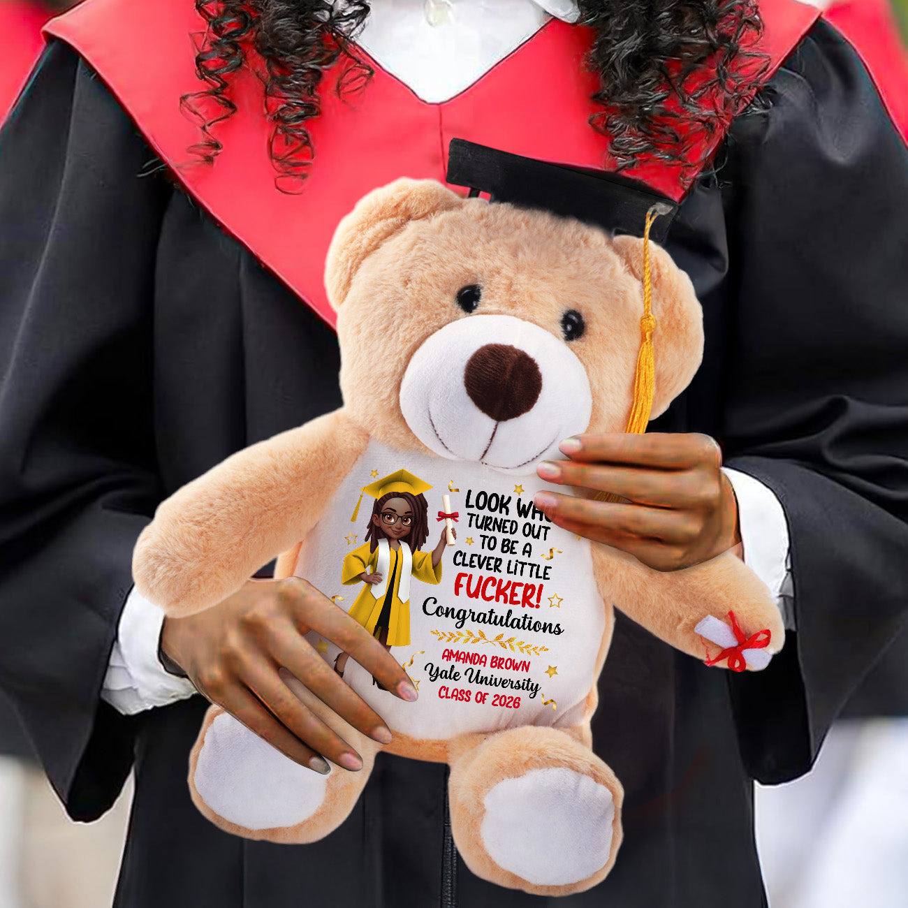 A Clever Little Fucker - Personalized Graduation Teddy Bear