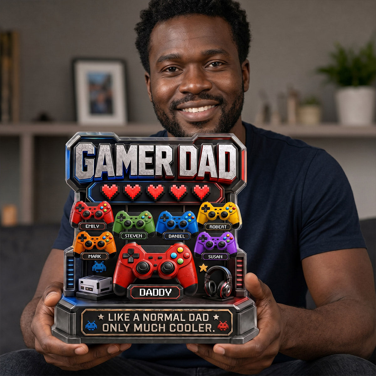 Gamer Dad Much Cooler - Personalized Custom Shaped Acrylic Plaque