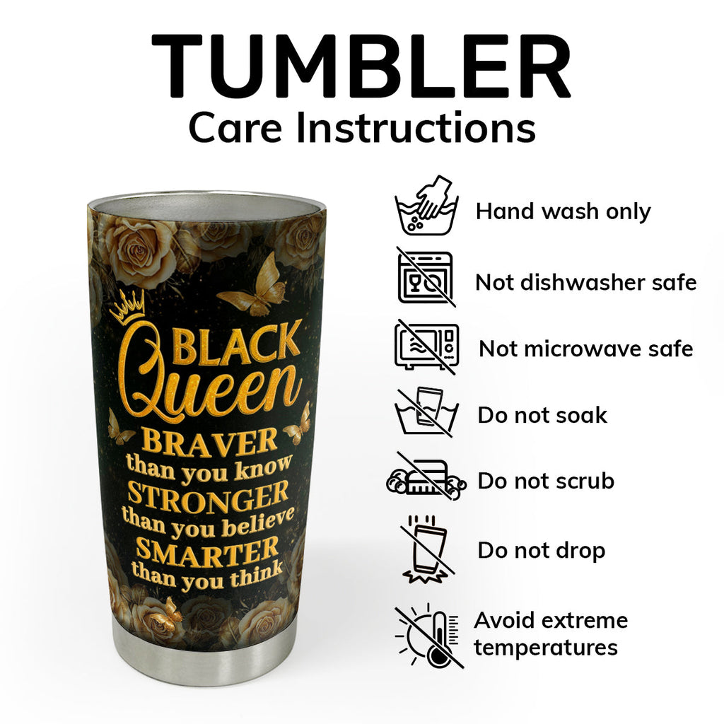 I Am A Black Queen - Personalized Stainless Steel Tumbler