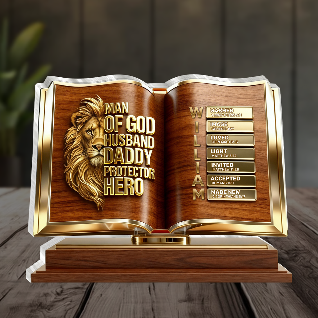 Man Of God Husband Daddy - Personalized Custom Shaped Acrylic Plaque