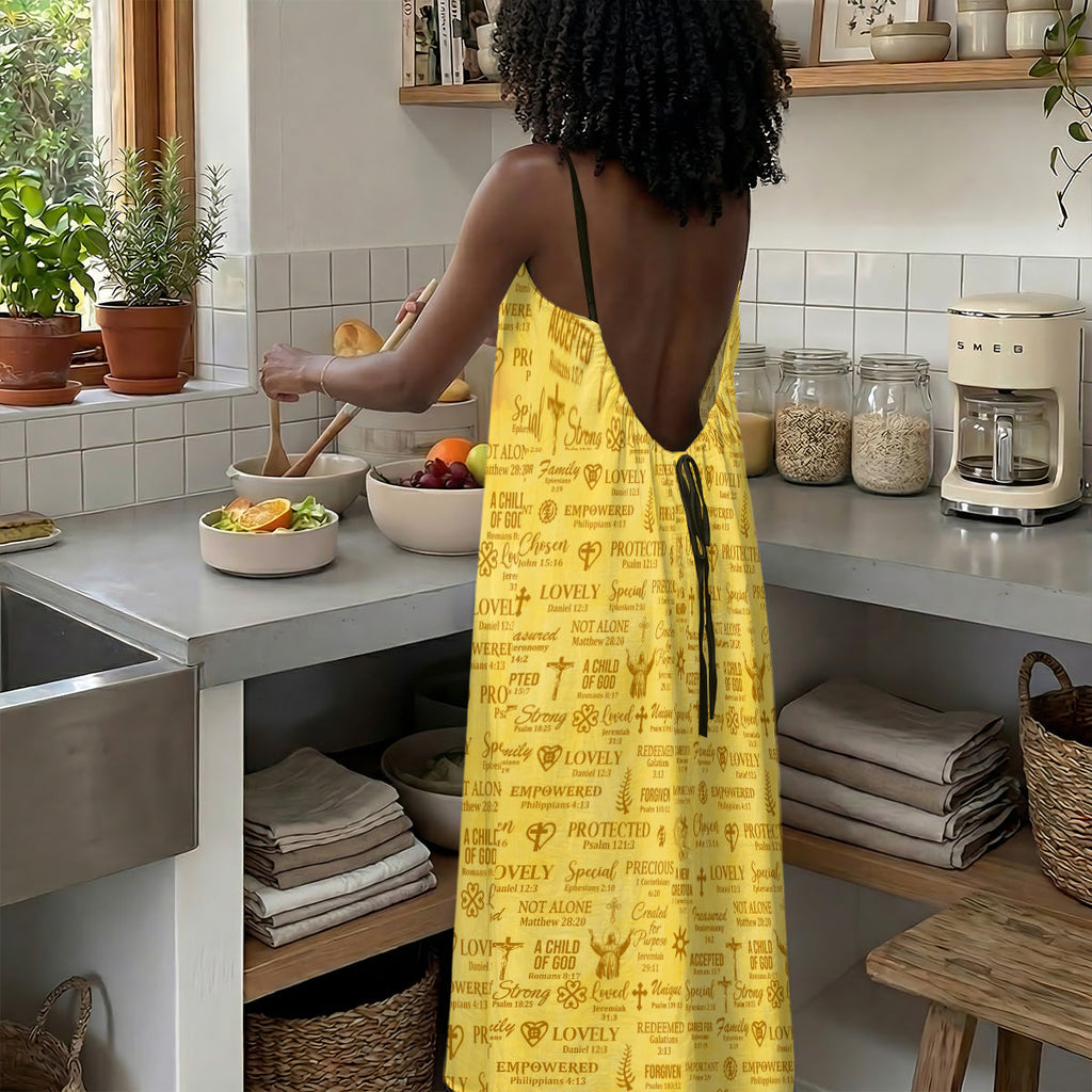 God Says I Am - Personalized Backless Cami Maxi Dress