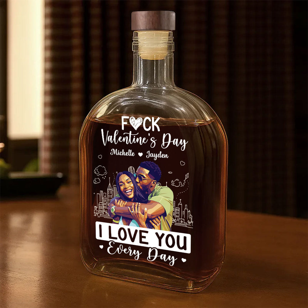I Love You Everyday Art Ver - Personalized Whiskey Bottle