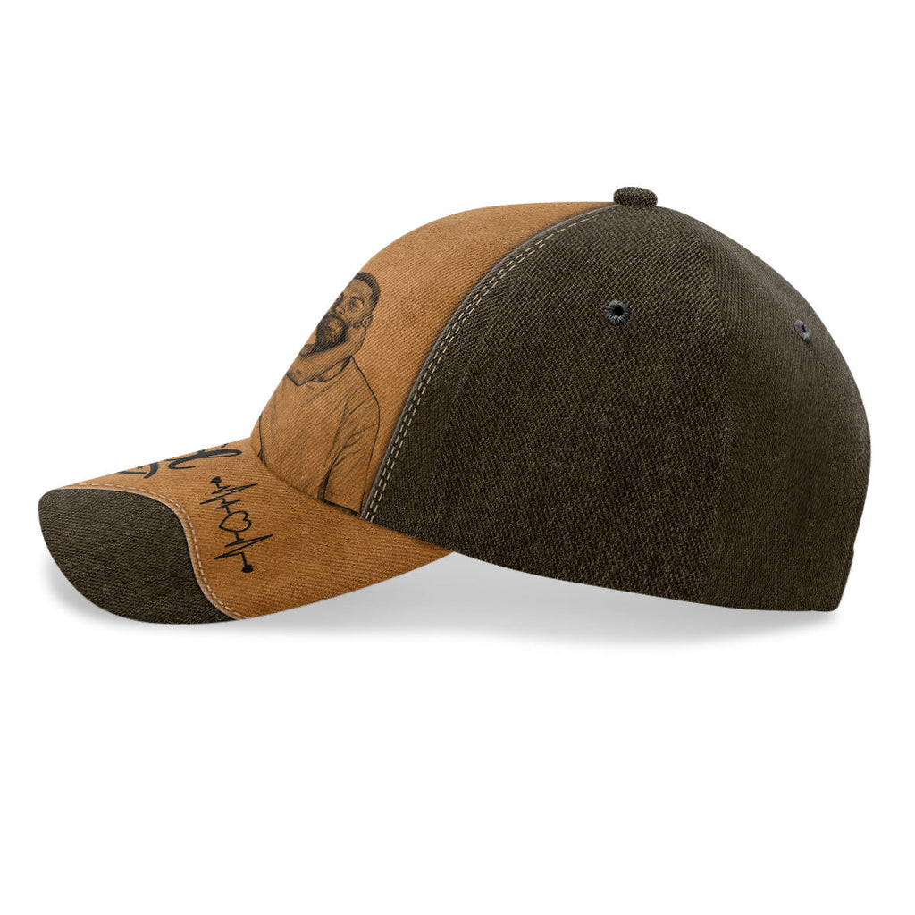 Custom Photo Pencil Sketch Best Dad Ever - Personalized Classic Cap