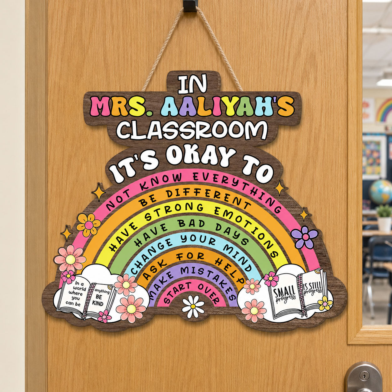 It's Okay To Not Know Everything Classroom Rules - Personalized Wooden Door Sign