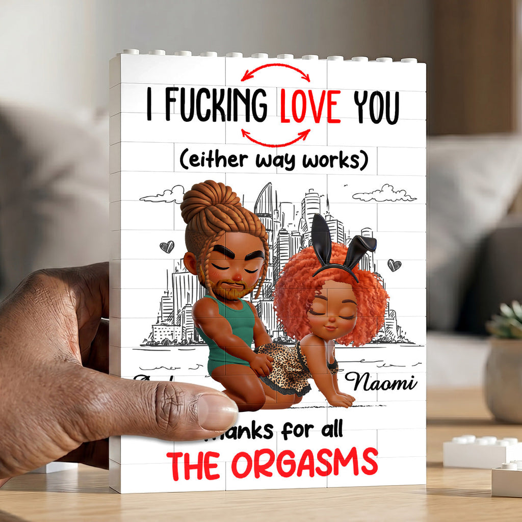 Thanks For All The Orgasms - Personalized Building Brick Puzzle