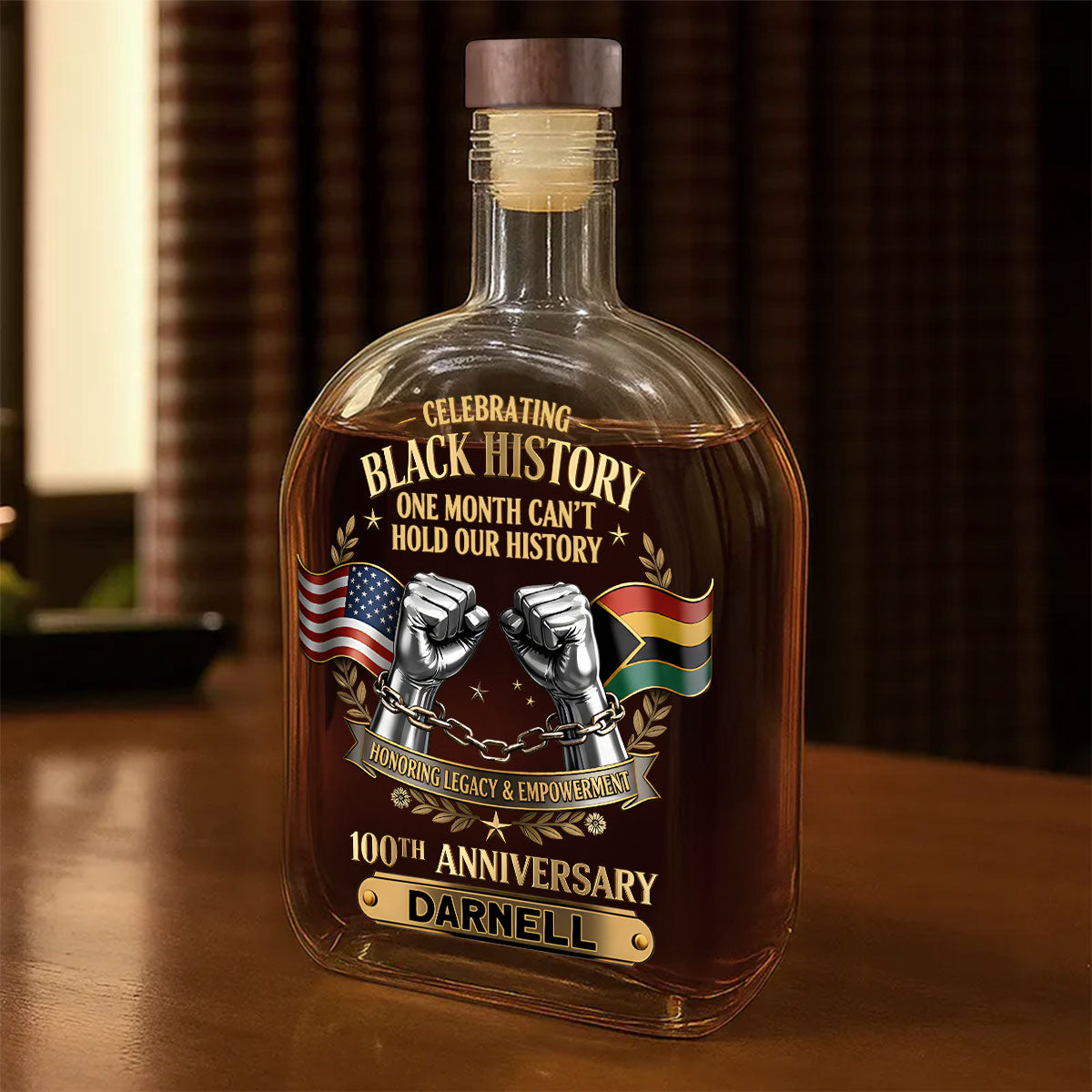 Black History Month - Personalized Whiskey Bottle