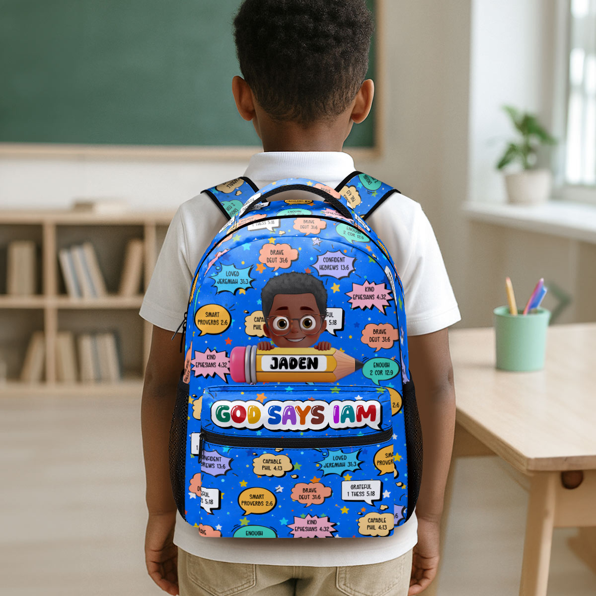 God Says I Am - Personalized Backpack