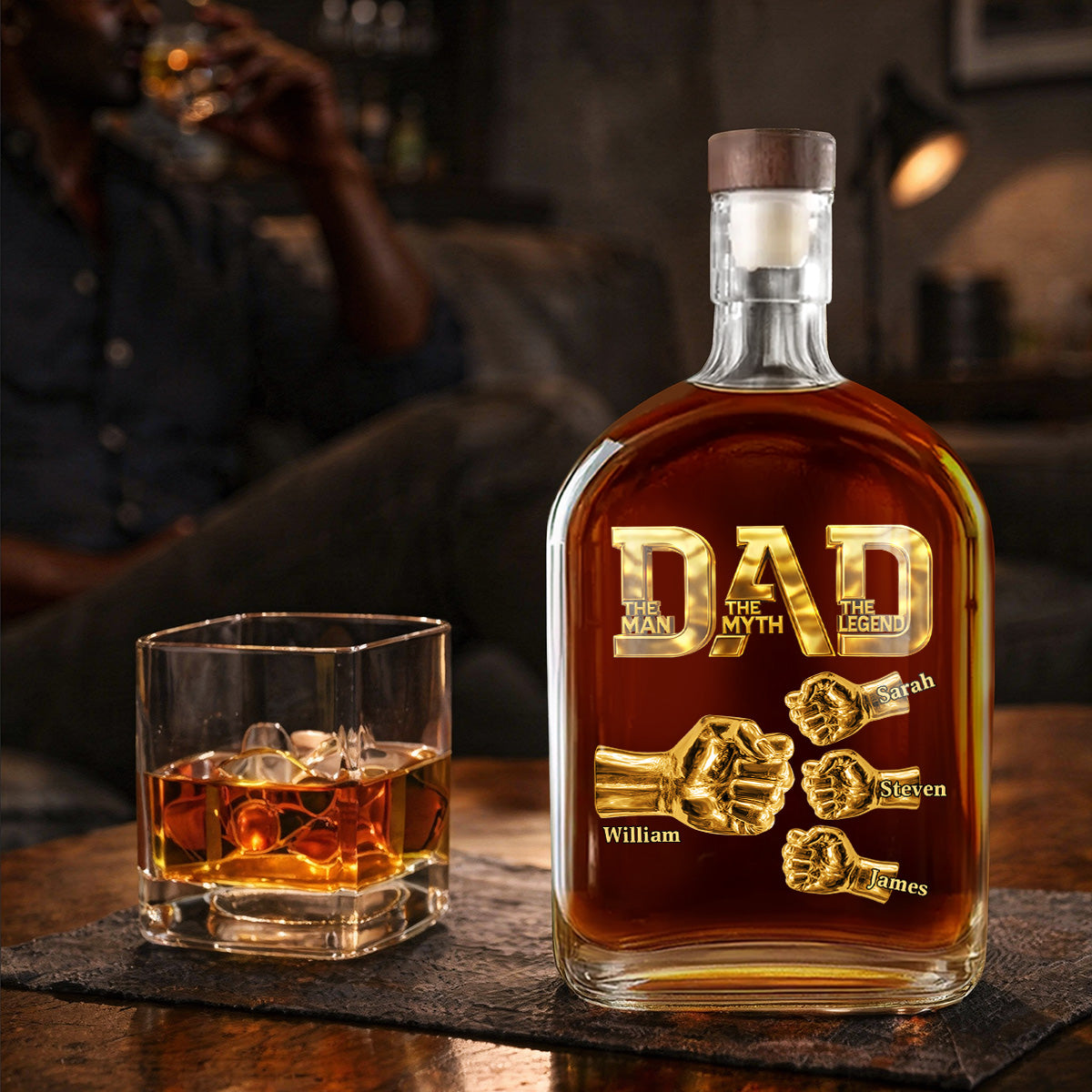 Dad The Man The Myth The Legend - Personalized Whiskey Bottle