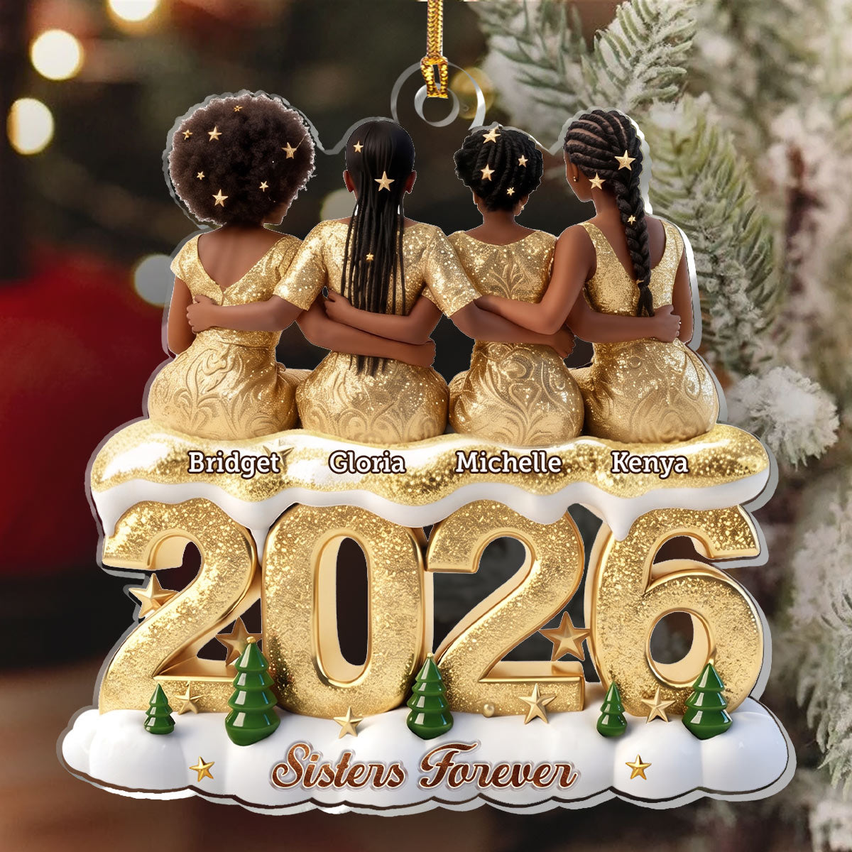 Sisters And Besties Forever - Personalized 1-Layer Acrylic Ornament