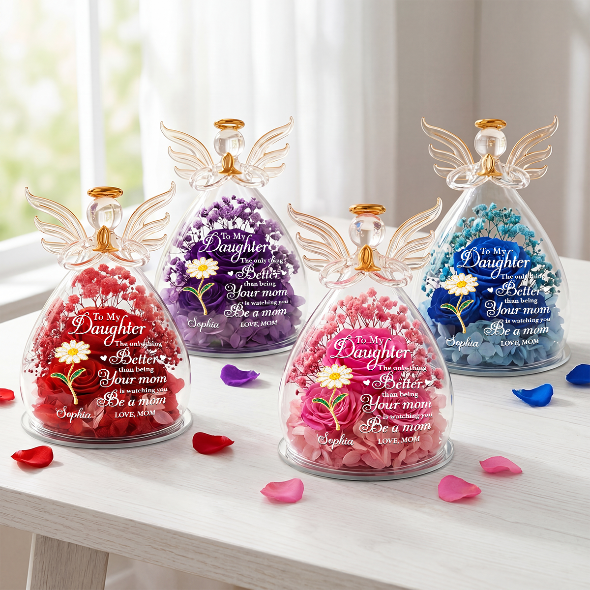 The Only Thing Better Than Being Your Mom - Personalized Angel Dome With Preserved Flowers