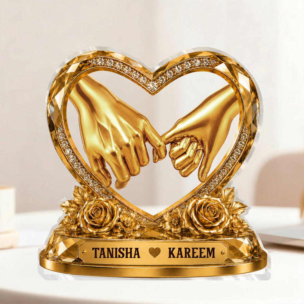Hold Your Hand Forever Anniversary Gift - Personalized Custom Shaped Acrylic Plaque