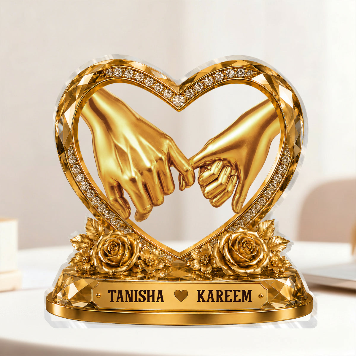 Hold Your Hand Forever Anniversary Gift - Personalized Custom Shaped Acrylic Plaque
