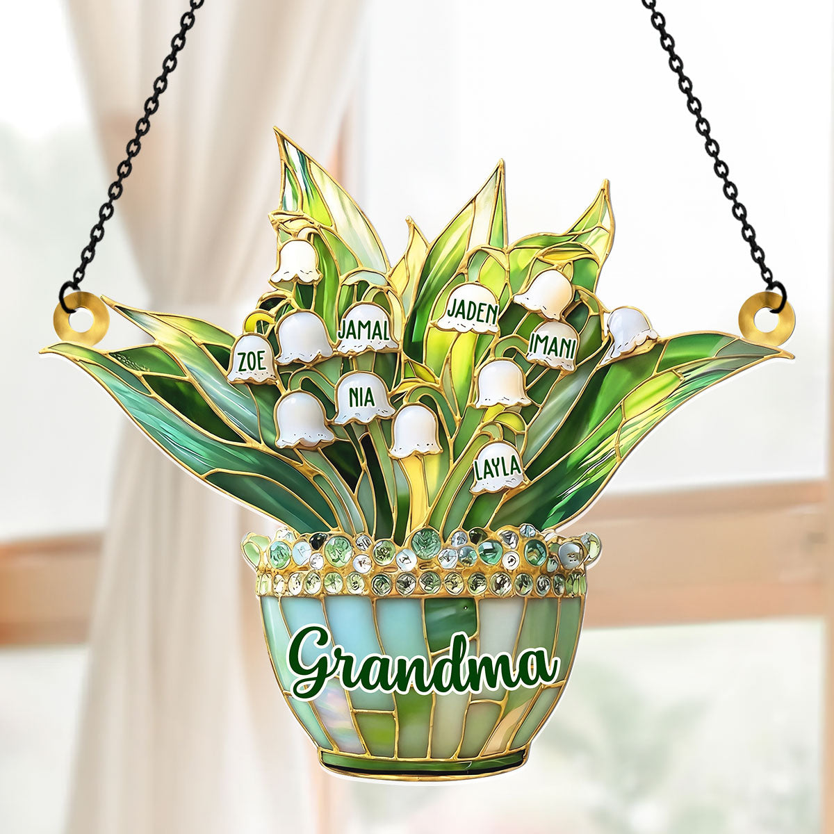 Blooming With Grandma’s Love - Personalized Acrylic Suncatcher