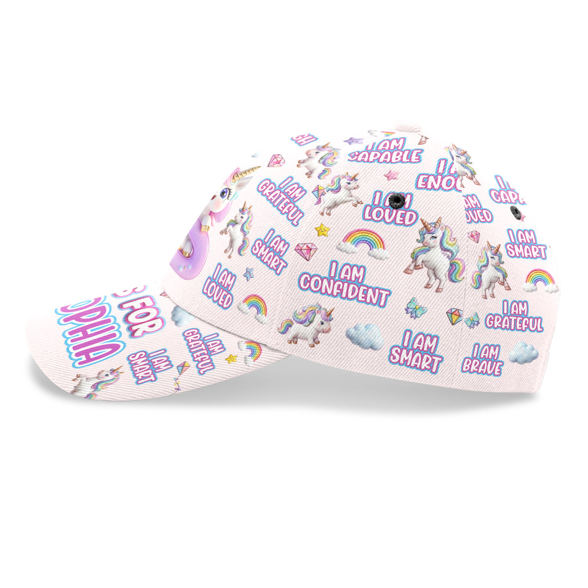 Unicorn Affirmation Custom Alphabet - Personalized Kid Classic Cap