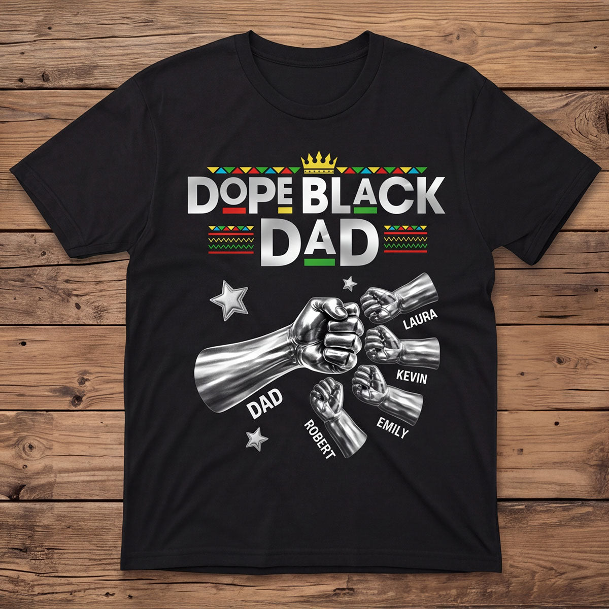 Dope Black Dad Fist Bump New Version Gift For Dad, Husband - Personalized 2D Unisex T-shirt