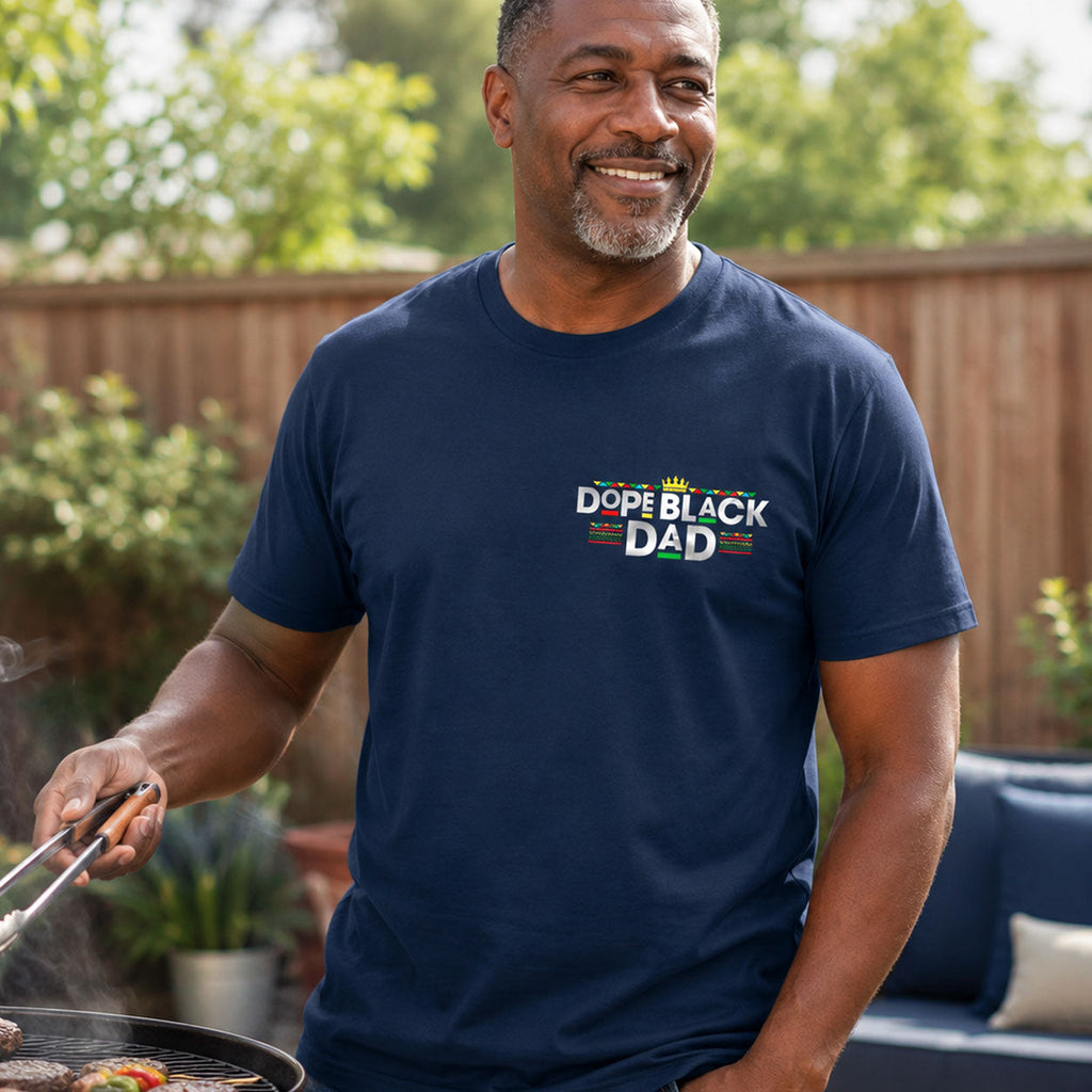 Dope Black Dad - Personalized T-shirt With Front Back Design