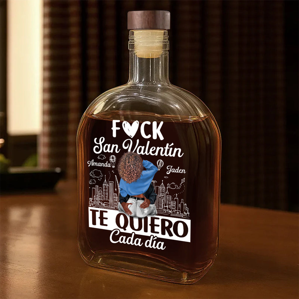 Te Quiero Cada Día - Personalized Whiskey Bottle