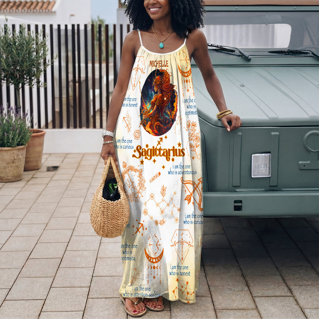 12 Zodiac Signs - Personalized Backless Cami Maxi Dress