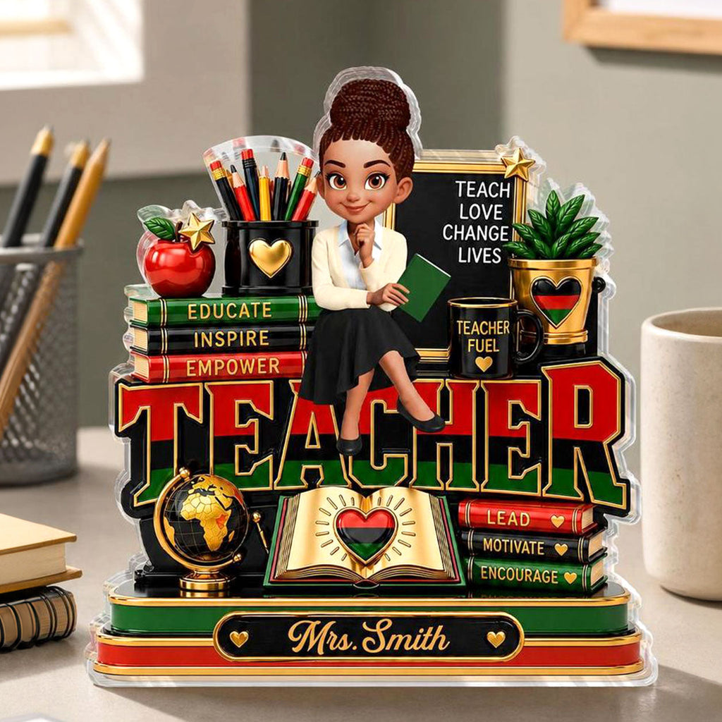 Teach Love Changes Life - Personalized Custom Shaped Acrylic Plaque