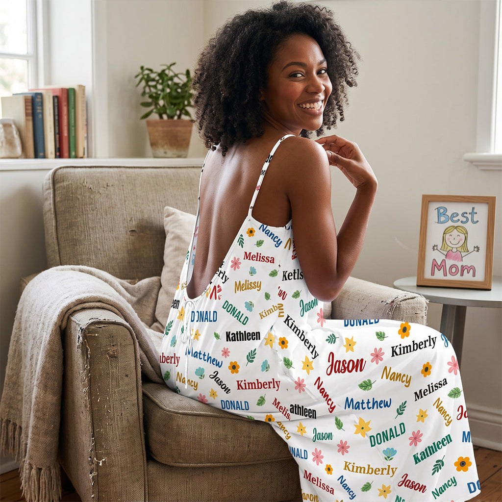 Best Mommy Ever - Personalized Backless Cami Maxi Dress