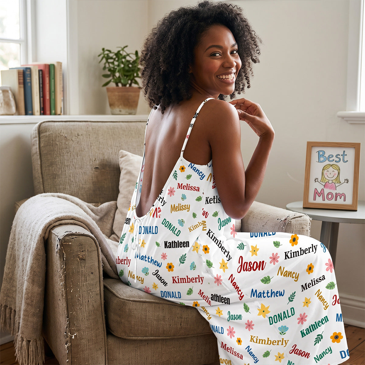Best Mommy Ever - Personalized Backless Cami Maxi Dress