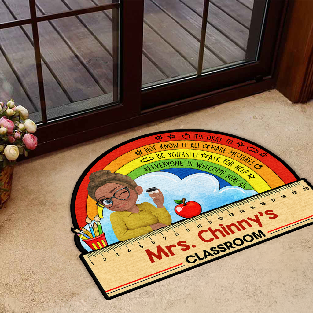 Everyone Is Welcome In My Classroom - Personalized Custom Shape Doormat
