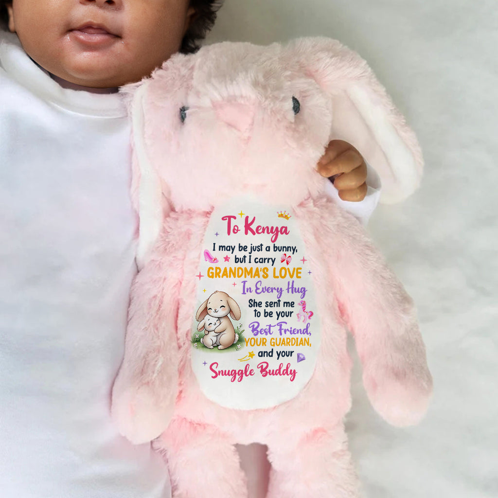 I Carry Love In Every Hug - Personalized Stuffed Bunny
