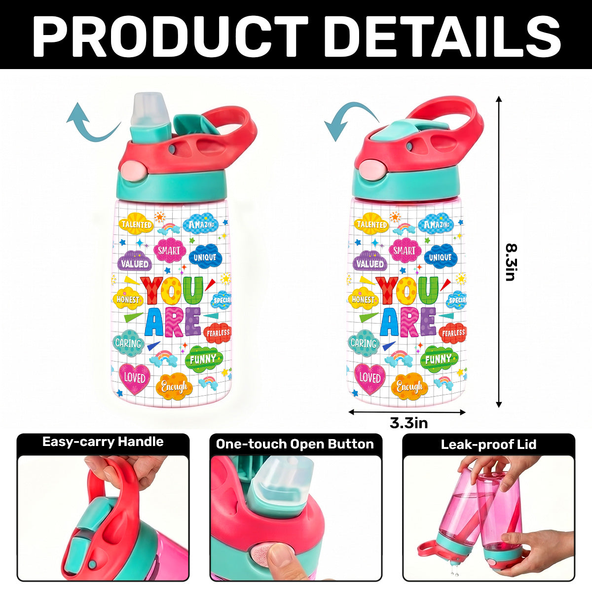 Affirmation Station - Personalized Kid Water Bottle