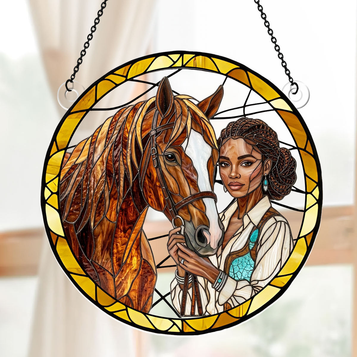 Custom Horse Photo To Style Suncatcher - Personalized Acrylic Suncatcher
