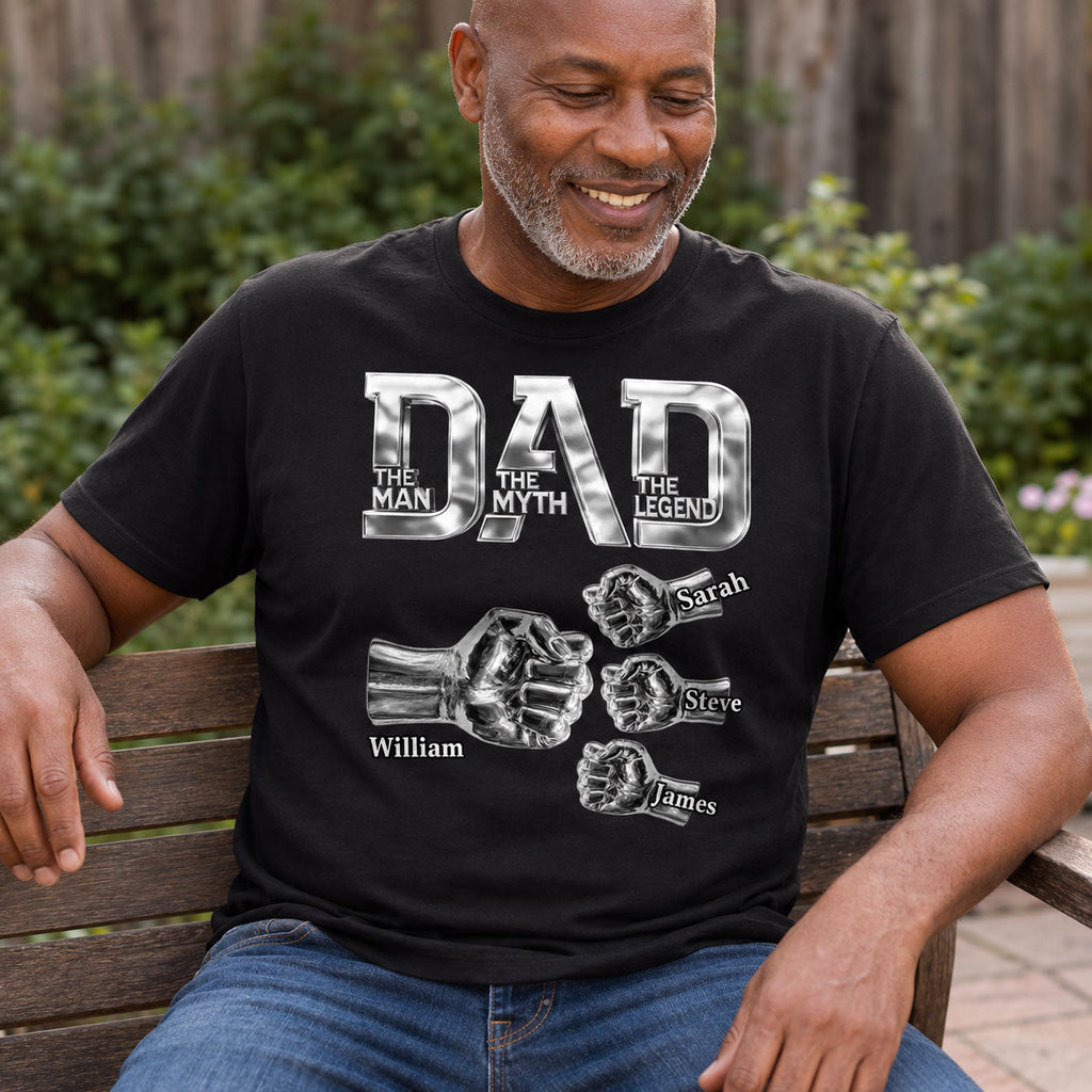 Dad The Man The Myth The Legend - Personalized 2D Unisex T-shirt