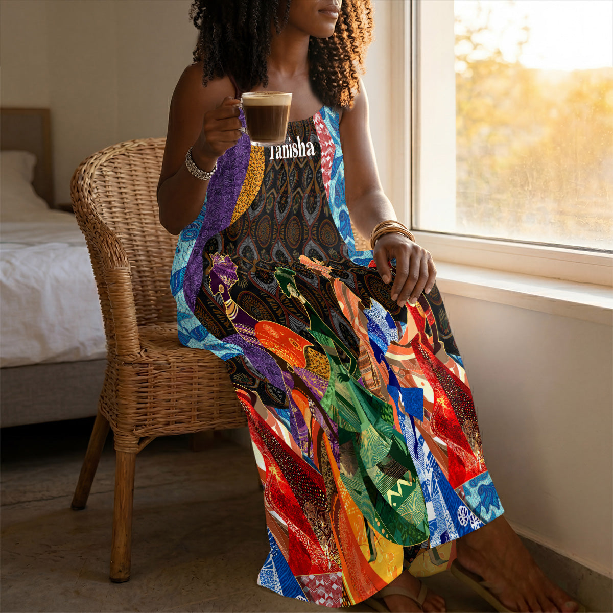 African Spirits - Personalized Backless Cami Maxi Dress