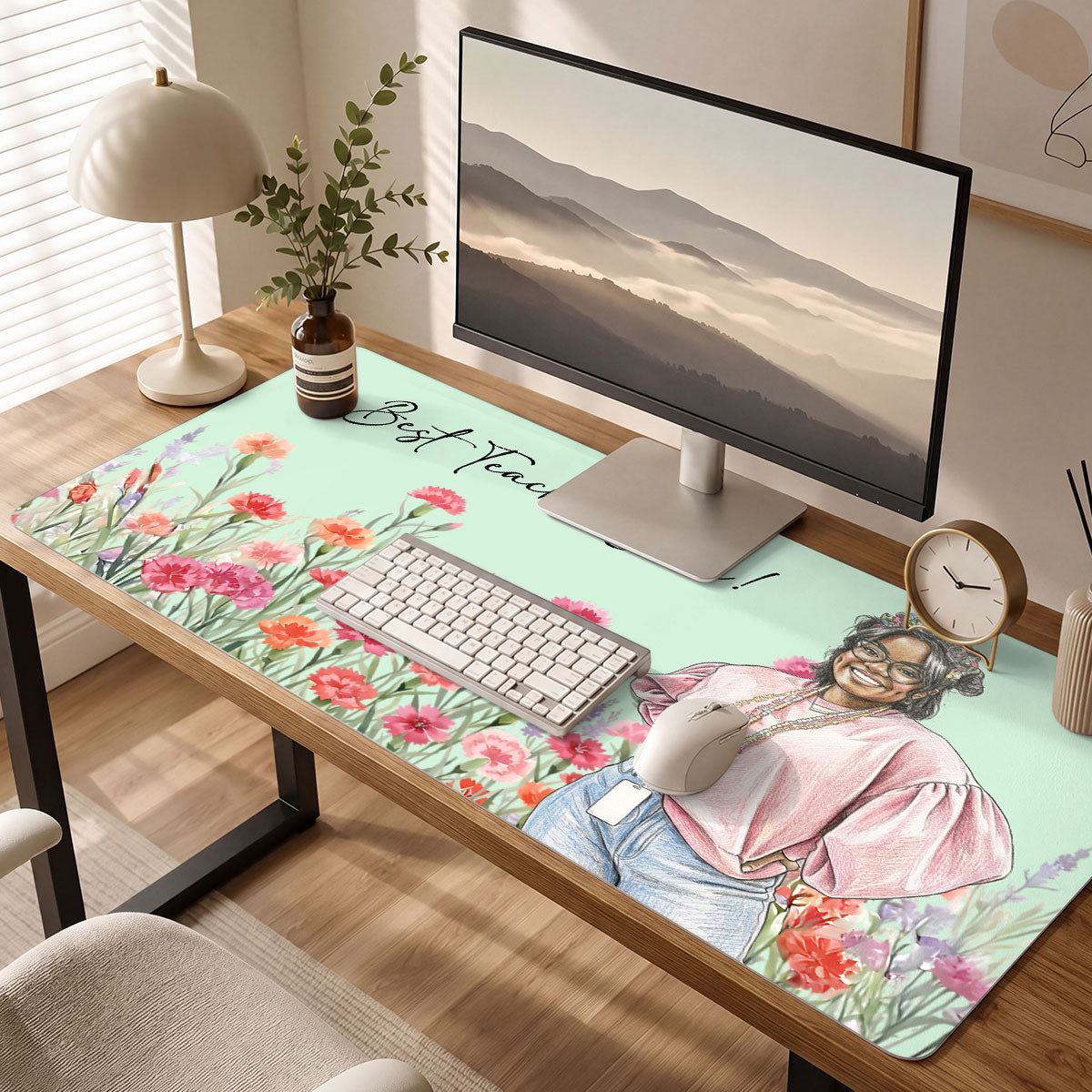 Best Teacher Birth Month Gift For Teacher - Personalized Leather Desk Mat