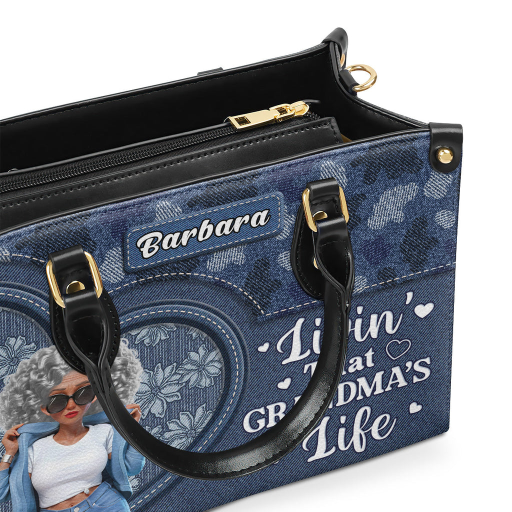 Livin' That Grandma's Life - Personalized Leather Handbag