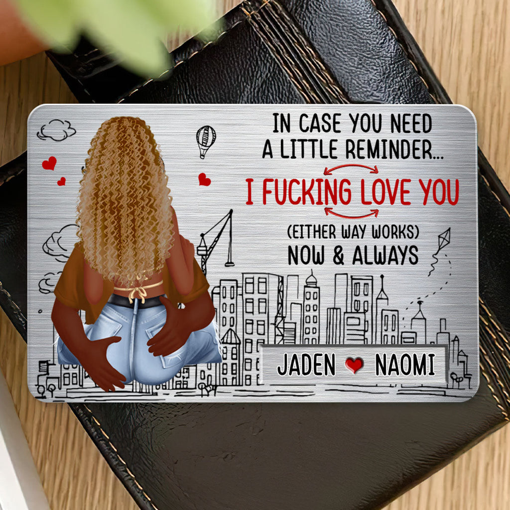 I Love You Now And Always - Personalized Aluminum Wallet Card