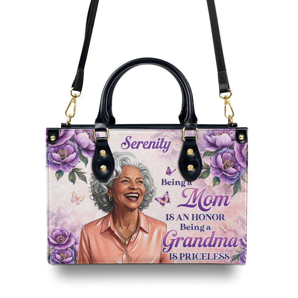 Being A Grandma Is Priceless - Personalized Leather Handbag
