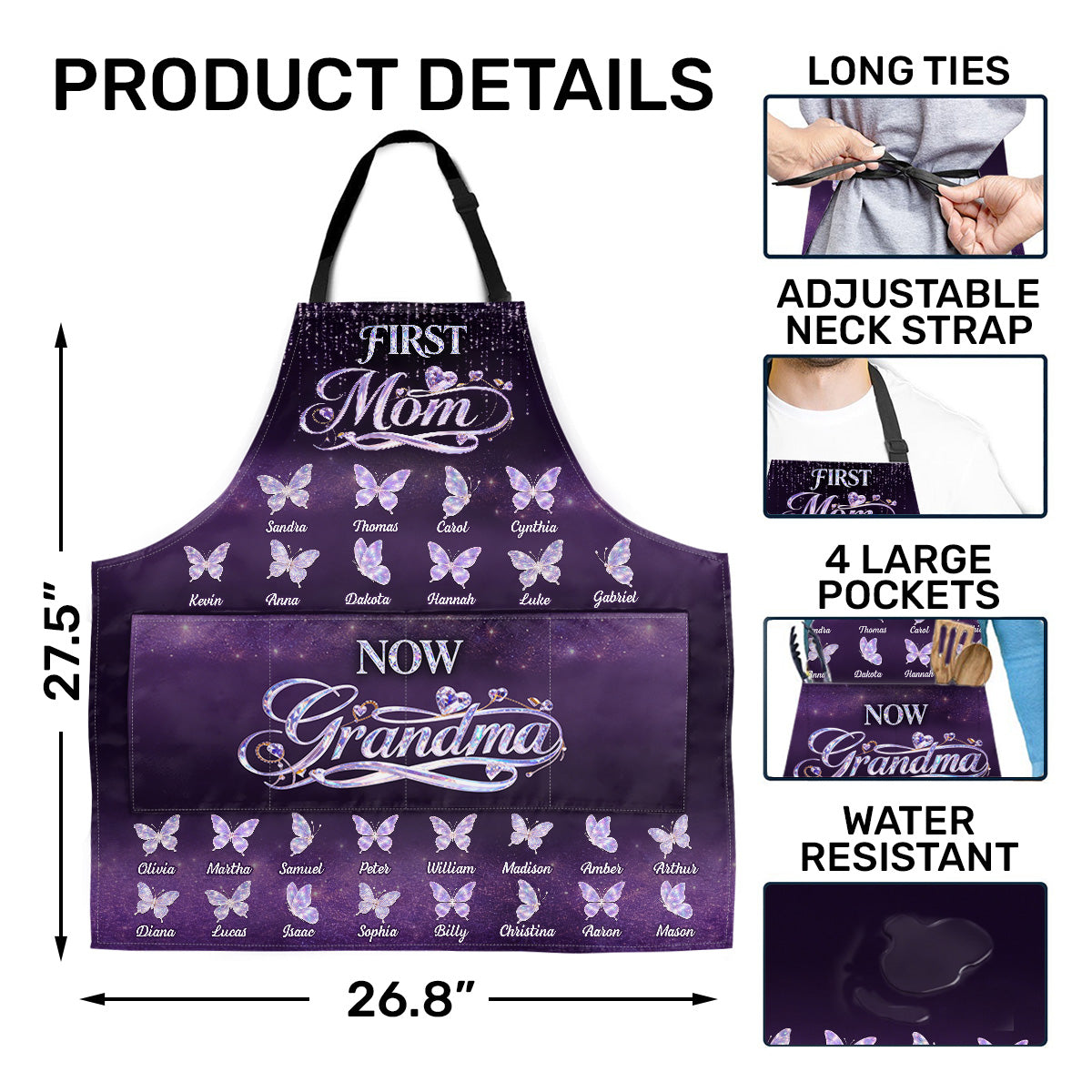 Blessed To Be Called Grandma - Personalized Apron With Pocket