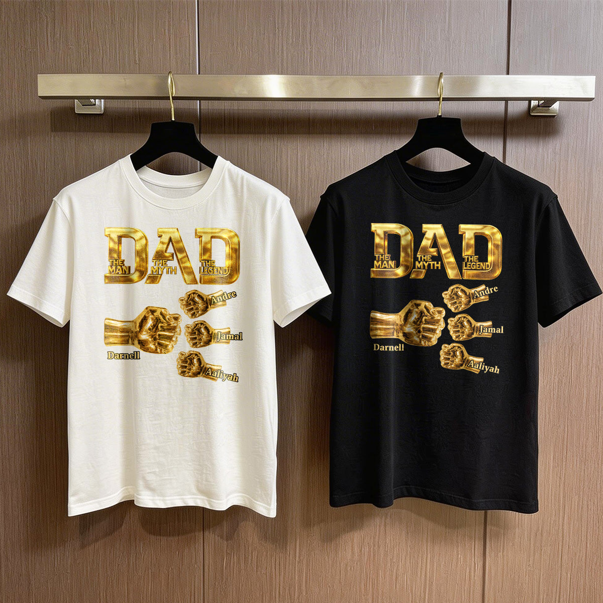 Dad The Man The Myth The Legend - Personalized 2D Unisex T-shirt