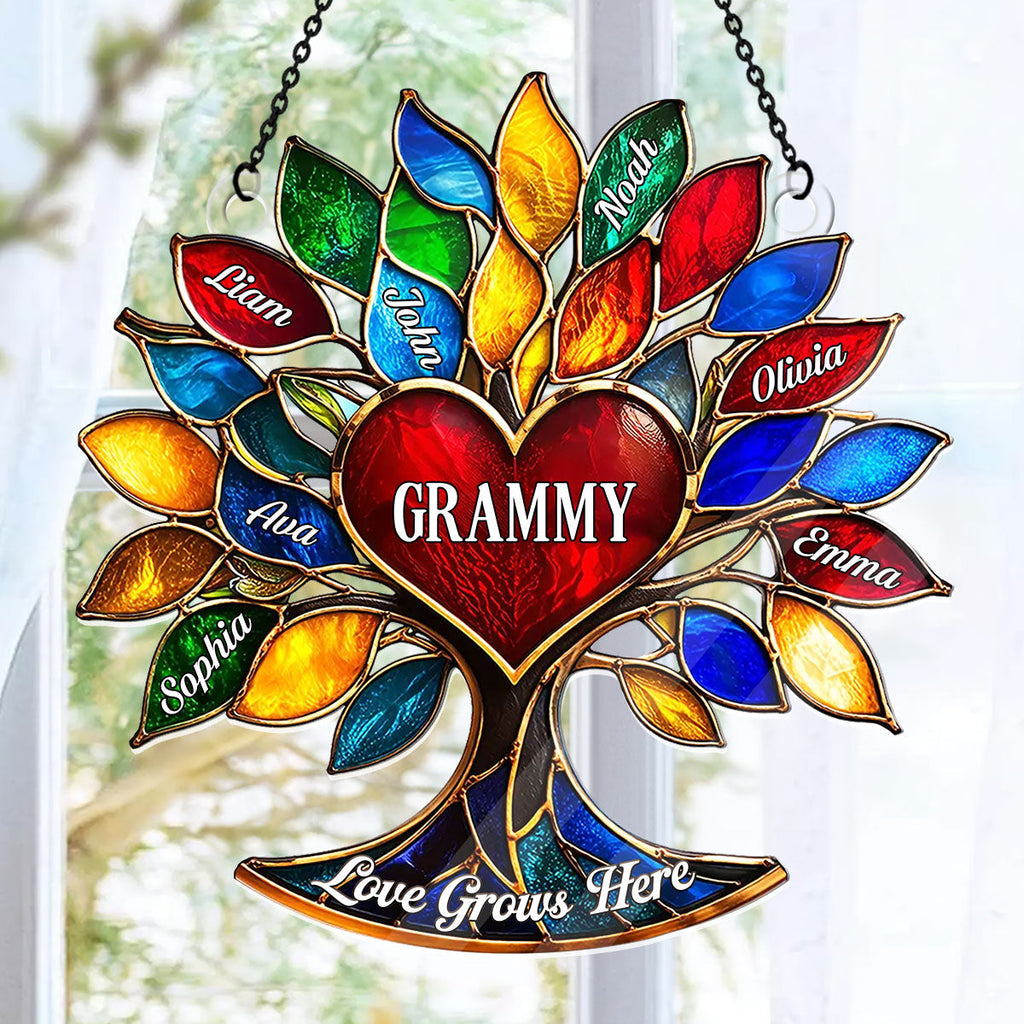 Love Grows Here - Personalized Acrylic Suncatcher
