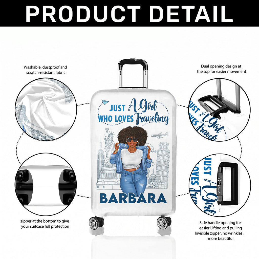 Just A Girl Who Loves Traveling - Personalized Luggage Cover