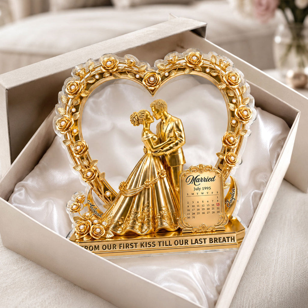 From Our First Kiss Till Our Last Breath - Personalized Custom Shaped Acrylic Plaque