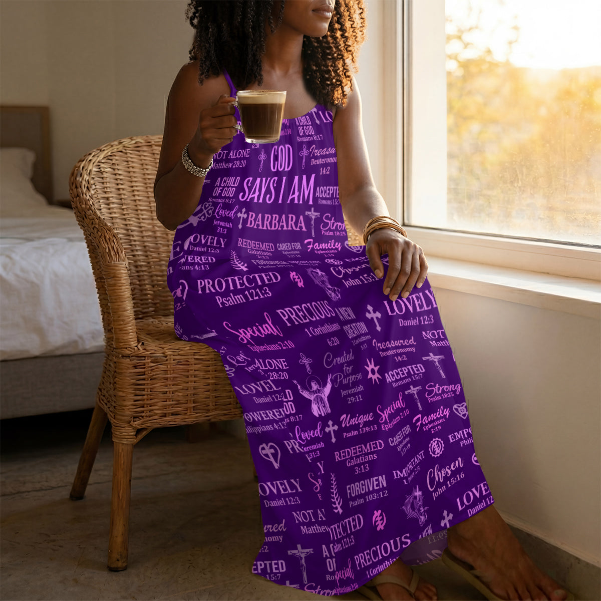 God Says I Am - Personalized Backless Cami Maxi Dress