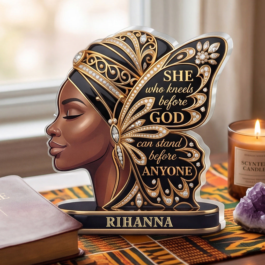 She Who Kneels Before God Butterfly - Personalized Custom Shaped Acrylic Plaque